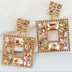 Tan Jewel Earrings